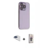 MARSİLYAN™- iPhone 13 Pro Max Kılıf Siluet Minimal Özel Seri - Siyah Bilvis 3D Cam Ekran Koruyucu + Pers Alüminyum Kamera Lens - LT