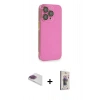 MARSİLYAN™- iPhone 13 Pro Max Kılıf Siluet Minimal Özel Seri - Siyah Bilvis 3D Cam Ekran Koruyucu + Pers Alüminyum Kamera Lens - GI