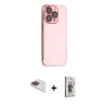 MARSİLYAN™- iPhone 13 Pro Max Kılıf Siluet Minimal Özel Seri - Siyah Bilvis 3D Cam Ekran Koruyucu + Pers Alüminyum Kamera Lens - GI