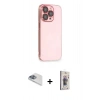 MARSİLYAN™- iPhone 13 Pro Max Kılıf Siluet Minimal Özel Seri - Siyah Bilvis 3D Cam Ekran Koruyucu + Pers Alüminyum Kamera Lens - SABE