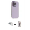 MARSİLYAN™- iPhone 13 Pro Max Kılıf Siluet Minimal Özel Seri - Siyah Bilvis 3D Cam Ekran Koruyucu + Pers Alüminyum Kamera Lens - SABE