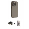 MARSİLYAN™- iPhone 13 Pro Max Kılıf Siluet Minimal Özel Seri - Siyah Bilvis 3D Cam Ekran Koruyucu + Raze Metal Kamera Lens - GD