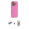 MARSİLYAN™- iPhone 13 Pro Max Kılıf Siluet Minimal Özel Seri - Siyah Bilvis 3D Cam Ekran Koruyucu + Renkli Kamera Lens Koruma Cam - SI