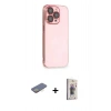 MARSİLYAN™- iPhone 13 Pro Max Kılıf Siluet Minimal Özel Seri - Siyah Bilvis 3D Cam Ekran Koruyucu + Renkli Kamera Lens Koruma Cam - SI
