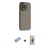 MARSİLYAN™- iPhone 13 Pro Max Kılıf Siluet Minimal Özel Seri - Siyah Bilvis 3D Cam Ekran Koruyucu + Shine Kamera Lens Koruma Cam - MI