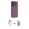 MARSİLYAN™- iPhone 13 Pro Max Kılıf Siluet Minimal Özel Seri - Siyah Bilvis 3D Cam Ekran Koruyucu + Shine Kamera Lens - GD