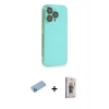 MARSİLYAN™- iPhone 13 Pro Max Kılıf Siluet Minimal Özel Seri - Siyah Bilvis 3D Cam Ekran Koruyucu + Shine Kamera Lens Koruma Cam - MI