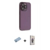 MARSİLYAN™- iPhone 13 Pro Max Kılıf Siluet Minimal Özel Seri - Siyah Bilvis 3D Cam Ekran Koruyucu + Shine Kamera Lens Koruma Cam - MI
