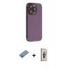 MARSİLYAN™- iPhone 13 Pro Max Kılıf Siluet Minimal Özel Seri - Siyah Bilvis 3D Cam Ekran Koruyucu + Shine Kamera Lens Koruma Cam - GI