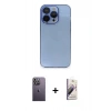 MARSİLYAN™- iPhone 13 Pro Max Kılıf Siluet Minimal Özel Seri - Siyah Bilvis 3D Mat Cam Ekran Koruyucu + Neon Fosforlu Kamera Lens - BZ