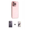 MARSİLYAN™- iPhone 13 Pro Max Kılıf Siluet Minimal Özel Seri - Siyah Bilvis 3D Mat Cam Ekran Koruyucu + Neon Fosforlu Kamera Lens - BZ