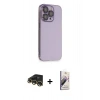 MARSİLYAN™- iPhone 13 Pro Max Kılıf Siluet Minimal Özel Seri - Siyah Bilvis 3D Mat Cam Ekran Koruyucu + Raze Metal Kamera Lens - GD