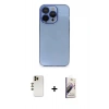 MARSİLYAN™- iPhone 13 Pro Max Kılıf Siluet Minimal Özel Seri - Siyah Bilvis 3D Mat Cam Ekran Koruyucu + Gold Shine Kamera Lens