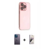 MARSİLYAN™- iPhone 13 Pro Max Kılıf Siluet Minimal Özel Seri - Siyah Bilvis 3D Mat Cam Ekran Koruyucu + Neon Fosforlu Kamera Lens - MI