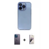 MARSİLYAN™- iPhone 13 Pro Max Kılıf Siluet Minimal Özel Seri - Siyah Bilvis 3D Mat Cam Ekran Koruyucu + Neon Fosforlu Kamera Lens - MI