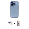 MARSİLYAN™- iPhone 13 Pro Max Kılıf Siluet Minimal Özel Seri - Siyah Bilvis 3D Mat Cam Ekran Koruyucu + Pers Alüminyum Kamera Lens - GI