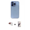MARSİLYAN™- iPhone 13 Pro Max Kılıf Siluet Minimal Özel Seri - Siyah Bilvis 3D Mat Cam Ekran Koruyucu + Pers Alüminyum Kamera Lens - KI