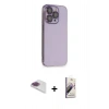 MARSİLYAN™- iPhone 13 Pro Max Kılıf Siluet Minimal Özel Seri - Siyah Bilvis 3D Mat Cam Ekran Koruyucu + Pers Alüminyum Kamera Lens - GI