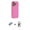 MARSİLYAN™- iPhone 13 Pro Max Kılıf Siluet Minimal Özel Seri - Siyah Bilvis 3D Mat Cam Ekran Koruyucu + Shine Kamera Lens Koruma Cam - PE