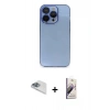 MARSİLYAN™- iPhone 13 Pro Max Kılıf Siluet Minimal Özel Seri - Siyah Bilvis 3D Mat Cam Ekran Koruyucu + Pers Alüminyum Kamera Lens - SABE