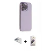 MARSİLYAN™- iPhone 13 Pro Max Kılıf Siluet Minimal Özel Seri - Siyah Bilvis 3D Mat Cam Ekran Koruyucu + Pers Alüminyum Kamera Lens - SABE
