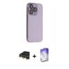 MARSİLYAN™- iPhone 13 Pro Max Kılıf Siluet Minimal Özel Seri - Siyah Bilvis 5in1 3D Magic Cam Ekran Koruyucu + Raze Metal Kamera Lens - GD