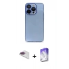 MARSİLYAN™- iPhone 13 Pro Max Kılıf Siluet Minimal Özel Seri - Siyah Bilvis 5in1 3D Magic Cam Ekran Koruyucu + Pers Alüminyum Kamera Lens - GI