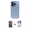 MARSİLYAN™- iPhone 13 Pro Max Kılıf Siluet Minimal Özel Seri - Siyah Bilvis 5in1 3D Magic Cam Ekran Koruyucu + Beyaz Neon Fosforlu Kamera Lens