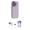 MARSİLYAN™- iPhone 13 Pro Max Kılıf Siluet Minimal Özel Seri - Siyah Bilvis 5in1 3D Magic Cam Ekran Koruyucu + Pers Alüminyum Kamera Lens - GI