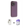 MARSİLYAN™- iPhone 13 Pro Max Kılıf Siluet Minimal Özel Seri - Siyah Bilvis 5in1 3D Magic Cam Ekran Koruyucu + Shine Kamera Lens - GD