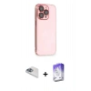 MARSİLYAN™- iPhone 13 Pro Max Kılıf Siluet Minimal Özel Seri - Siyah Bilvis 5in1 3D Magic Cam Ekran Koruyucu + Pers Alüminyum Kamera Lens - SABE