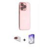 MARSİLYAN™- iPhone 13 Pro Max Kılıf Siluet Minimal Özel Seri - Siyah Bilvis 5in1 3D Magic Cam Ekran Koruyucu + Pers Alüminyum Kamera Lens - KI