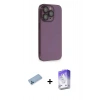 MARSİLYAN™- iPhone 13 Pro Max Kılıf Siluet Minimal Özel Seri - Siyah Bilvis 5in1 3D Magic Cam Ekran Koruyucu + Shine Kamera Lens Koruma Cam - MI