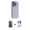 MARSİLYAN™- iPhone 13 Pro Max Kılıf Siluet Minimal Özel Seri - Siyah Bilvis 5in1 3D Magic Cam Ekran Koruyucu + Beyaz Neon Fosforlu Kamera Lens