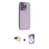MARSİLYAN™- iPhone 13 Pro Max Kılıf Siluet Minimal Özel Seri - Siyah Bilvis 5in1 3D Magic Cam Ekran Koruyucu + Pers Alüminyum Kamera Lens - KI