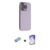 MARSİLYAN™- iPhone 13 Pro Max Kılıf Siluet Minimal Özel Seri - Siyah Bilvis 5in1 3D Magic Cam Ekran Koruyucu + Shine Kamera Lens Koruma Cam - MI