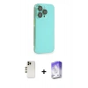 MARSİLYAN™- iPhone 13 Pro Max Kılıf Siluet Minimal Özel Seri - Siyah Bilvis 5in1 3D Magic Cam Ekran Koruyucu + Shine Kamera Lens - GD