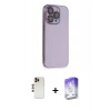 MARSİLYAN™- iPhone 13 Pro Max Kılıf Siluet Minimal Özel Seri - Siyah Bilvis 5in1 3D Magic Cam Ekran Koruyucu + Shine Kamera Lens - GD