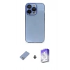 MARSİLYAN™- iPhone 13 Pro Max Kılıf Siluet Minimal Özel Seri - Siyah Bilvis 5in1 3D Magic Cam Ekran Koruyucu + Koyu Yeşil Metal Kamera Lens Koruma Cam