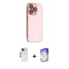 MARSİLYAN™- iPhone 13 Pro Max Kılıf Siluet Minimal Özel Seri - Siyah Bilvis 5in1 3D Magic Cam Ekran Koruyucu + Shine Kamera Lens - GD