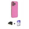 MARSİLYAN™- iPhone 13 Pro Max Kılıf Siluet Minimal Özel Seri - Siyah Bilvis 5in1 3D Magic Cam Ekran Koruyucu + Raze Metal Kamera Lens - GD