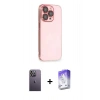 MARSİLYAN™- iPhone 13 Pro Max Kılıf Siluet Minimal Özel Seri - Siyah Bilvis 5in1 3D Magic Cam Ekran Koruyucu + Beyaz Neon Fosforlu Kamera Lens