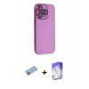 MARSİLYAN™- iPhone 13 Pro Max Kılıf Siluet Minimal Özel Seri - Siyah Bilvis 5in1 3D Magic Cam Ekran Koruyucu + Shine Kamera Lens Koruma Cam - MI