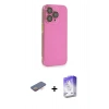 MARSİLYAN™- iPhone 13 Pro Max Kılıf Siluet Minimal Özel Seri - Siyah Bilvis 5in1 3D Magic Cam Ekran Koruyucu + Renkli Kamera Lens Koruma Cam - TU