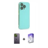 MARSİLYAN™- iPhone 13 Pro Max Kılıf Siluet Minimal Özel Seri - Siyah Bilvis 5in1 3D Magic Cam Ekran Koruyucu + Neon Fosforlu Kamera Lens - YL