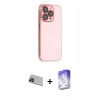 MARSİLYAN™- iPhone 13 Pro Max Kılıf Siluet Minimal Özel Seri - Siyah Bilvis 5in1 3D Magic Cam Ekran Koruyucu + Rainbow Kamera Lens Koruma Cam - MI