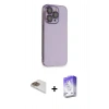 MARSİLYAN™- iPhone 13 Pro Max Kılıf Siluet Minimal Özel Seri - Siyah Bilvis 5in1 3D Magic Cam Ekran Koruyucu + Pers Alüminyum Kamera Lens - GD