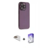 MARSİLYAN™- iPhone 13 Pro Max Kılıf Siluet Minimal Özel Seri - Siyah Bilvis 5in1 3D Magic Cam Ekran Koruyucu + Pers Alüminyum Kamera Lens - GD