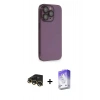 MARSİLYAN™- iPhone 13 Pro Max Kılıf Siluet Minimal Özel Seri - Siyah Bilvis 5in1 3D Magic Cam Ekran Koruyucu + Raze Metal Kamera Lens - GD
