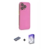 MARSİLYAN™- iPhone 13 Pro Max Kılıf Siluet Minimal Özel Seri - Siyah Bilvis 5in1 3D Magic Cam Ekran Koruyucu + Renkli Kamera Lens Koruma Cam - MI